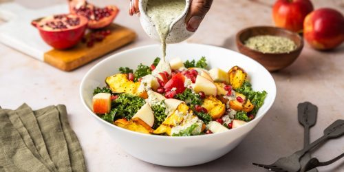 Autumn Harvest Salad with Turmeric Ginger Dressing